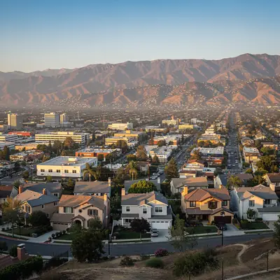 Foothill homes below the Verdugo Mountains in Burbank, California