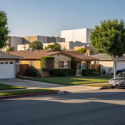 Residential street near the Media District in Burbank, California