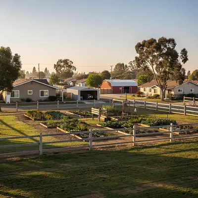 Horses in a paddock on a Richland Farms lot in Compton, California