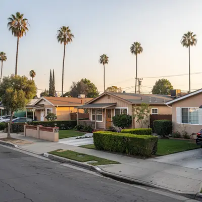 Single-story homes with tidy yards in Florence-Graham, California