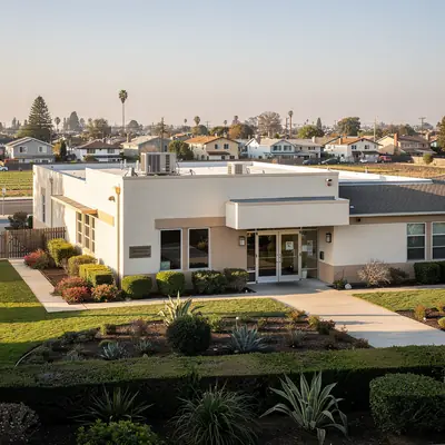 Cultural institute building with a garden in Gardena, California