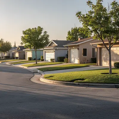 Matching 1950s tract homes in Inglewood Knolls, Inglewood, California
