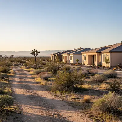 Desert woodland preserve beside new homes in west Lancaster, California