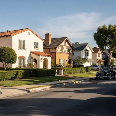 1920s revival-style homes in the Grant Neighborhood, North Long Beach, California
