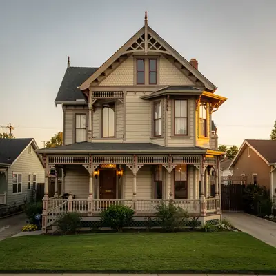 Victorian Eastlake house from 1891 near Mapledale, Norwalk, California