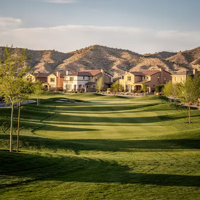 Golf course and planned-community homes in Rancho Vista, Palmdale, California